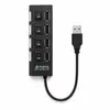 Hub USB 2.0 de quatro portas com interruptores independentes, extensor um para quatro para computador, conversor multi-interface sem driver