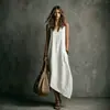 2026 Europeu e Americano transfronteiriço verão nova moda retalhos sem mangas bolso calça estilo férias colete vestido casual