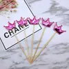 Bolo de Aniversário Estrela Decorativa Refletiva Dourada Prateada Estrela de Cinco Pontas Plug-in para Bolo Enfeites de Menina Bonita ins Celebridade da Internet