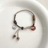 Pulsera de hebilla de seguridad ámbar para mujer 2023 nuevo estilo chino pulsera tejida estilo étnico retro pulsera para novias