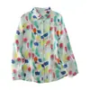 Cárdigan Azul Artístico con Estampado de Burbujas, Camisa Fina de Manga Larga Protectora del Sol para Mujer, Colección Primavera y Otoño 2026
