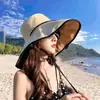 Sombrero de Pescador para Mujer 2026 Nuevo Tendencia Primavera Temprana Ala Ancha Protección Solar Sombrero Protección UV Verano Protector Facial Sombrero de Sol
