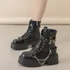 Estilo Británico Dr. Botas Martens Mujer 2026 Otoño Nuevo Punk Y2K Pequeñas Tacón Grueso Con Cordones Botines Botas de Motocicleta
