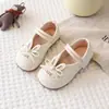Zapatos de Cuero con Lazo de Moda para Niñas 2026 Primavera y Otoño Zapatos de Princesa Estilo Chanel para Niñas, Zapatos Planos Suaves para Bebés