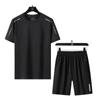 Traje informal de verano para hombre, camiseta holgada de seda helada, conjunto deportivo de dos piezas, pantalones cortos de manga corta para jóvenes y medianas edades, ropa para hombre