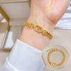 [acero de titanio de cuerpo completo] horno oro real circonita hip hop pulsera dorado moda temperamento coreano simple lujo nicho