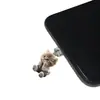 Decoração de Plugue de Poeira para Celular Acrílico Gato Cruzado Plano 2D Porta de Interface Oval Decoração Fofa
