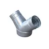 Accesorios de silla para conducto circular espiral galvanizado personalizados de fábrica con interfaz plana y aberturas para tubería de inserción en ángulo, disponibles para venta al por mayor