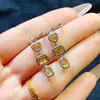 Pendientes Transfronterizos de Cristal Amarillo Natural para Mujer, Joyería de Plata 925 de Alta Gama de Nicho, Moda Venta Directa de Fábrica