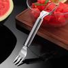 Garfo de cortador de melancia de duas cabeças de aço inoxidável garfo de frutas multifuncional de corte de polpa de melancia artefato divisor de frutas