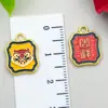 Estilo Chino Danza del León Tradicional Arena Oro Accesorios, Colgantes Esmalte Azul Quemado, Pulsera y Collar DIY Piezas de Joyería de Aleación