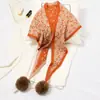 Bufanda triangular de bola de pelo Dongdaemun otoño e invierno linda chica versátil estudiante cálida cómoda bufanda de punto ins