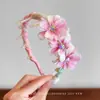 Diadema de flor con lazo para niños para arreglar flecos y cabello suelto, pinza para el cabello de corona alta para niñas, diadema que no aprieta la cabeza para niñas pequeñas