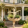 Nuevo producto transfronterizo: Maceta colgante de bailarina de ballet, artesanía de resina, adorno decorativo creativo de alta gama para patio y jardín