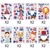 Pegatinas Americanas del Día de la Independencia Transfronterizas Lindos Dibujos Animados Haz una Cara Pegatinas Creativas DIY para Niños Personalización