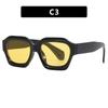 Gafas de sol poligonales retro a juego con el color, modernas gafas de sol de playa personalizadas europeas y americanas, modernas gafas de sol con protección solar para fotos de calle.