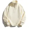 Chamarra de Medio Cierre 2025 Otoño Cuello Alto Sudadera Pulóver para Hombre Corte Holgado Ropa para Hombre en Stock Sudadera con Forro de Felpa para Hombre