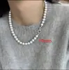 Collar de Perlas Shijia con Circonita Simple para Mujer, Lujo Ligero, Atmosférico, Cadena para Clavícula Versátil, Nueva Cadena de Cuello China con Perlas