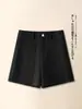 Pantalones cortos de lana grises para mujer, nueva colección otoño/invierno 2026, talla petite, versátiles, adelgazantes, de cintura alta, corte A, pierna ancha, bootcut