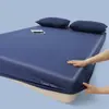 Sábana de Algodón Tejido de Punto de Alta Densidad Gruesa sin Costuras, Color Sólido Simple, Cubierta de Cama de una Pieza Absorbente de Humedad para Dormir Profundamente en Todas las Estaciones
