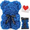 Oso de Rosa Flor Eterna de 25 cm Transfronterizo Regalo para el Día de la Madre San Valentín Oso de Flor de Espuma Caja de Regalo de PVC Venta al por Mayor