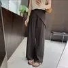 Pantalones Casuales de Cintura Alta Estilo Americano Nuevos de Verano para Mujer, Únicos Versátiles Holgados con Caída Suelta de Pierna Ancha