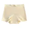 Pantaloncillos tipo boxer sin costuras de seda helada para mujer, cintura media, ropa interior para mujer, extendidos, algodón 10A antibacteriano en la entrepierna, transpirables, pantaloncillos tipo boxer para mujer