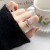 Anillo de Zirconia con Brújula de Estrella de Ocho Puntas Cielo Estrellado Nuevo Estilo para Mujer, Diseño Retro de Nicho, Anillo Abierto Ajustable