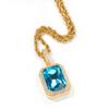Hip-hop moda marca cor quadrado sólido retro pingente colar Personalidade Diamante ins Vento acessórios novo atacado