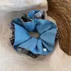 Diadema de tela de mezclilla azul a cuadros estilo coreano para recoger el pelo, estilo dulce, accesorio para el cabello para mujer