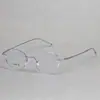 Gafas Ovaladas Sin Montura de Titanio Puro Estilo Huevo de Pato Ultraligeras Anti-Luz Azul Patas Finas Corte de Moda para Mujeres de Negocios 8195 Gafas Sin Montura