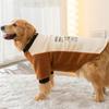 Otoño e invierno cálido perro marca de moda perro grande suéter de forro polar patchwork golden retriever perro mediano y grande samoyedo sudadera ropa para mascotas