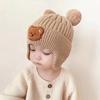 Gorro para Bebé, Gorro de Punto con Orejas de Oso para Protección, Gorro de Lana Cálido de Invierno para Niños, Gorro para Bebé, Versátil y Súper Lindo de Dibujos Animados