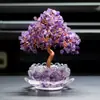Árvore de Cristal Popular Transfronteiriça Bacia da Fortuna Cascalho de Cristal Natural Árvore do Dinheiro Decoração Artesanal para Alívio de Estresse de Mesa de Escritório