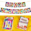 Banner de Feliz Aniversário Infantil Atacado Dourado Letras de Aniversário Bandeira Cenário de Festa Layout Suprimentos Venda Direta de Fábrica