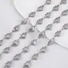 Acero Inoxidable 304 Forma de Corazón Textura Lisa Cadena en Forma de Corazón Borla Cadena Suelta Collar Pulsera DIY Accesorios de Joyería