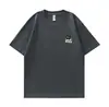 Camiseta Masculina de Algodão Puro Pesado de Manga Curta com Estampa de Letra Ok, Verão Solta Tamanho Grande Retro Americano Pulôver Tendência