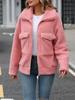 Terciopelo flash 2024 ropa de mujer transfronteriza otoño e invierno nuevo Amazon Europa y Estados Unidos solapa holgada bolsillo grande cremallera abrigo de felpa