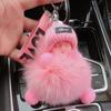 Muñeca para dormir de piel de zorro, juguete de peluche, adornos para teléfono móvil, cordón, muñeca, colgante para bolso de piel real, llavero para coche