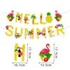Hola Verano Fiesta en la Piscina de Verano Banner de Cumpleaños Flamenco Estilo Tropical Atmósfera de Fiesta de Primer Cumpleaños Decoración