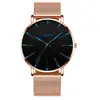 Relógio com Pulseira de Malha Lava Exportação Personalizada Venda Quente Fábrica Relógio Masculino de Aço Fino Simples Negócios Pulseira de Aço
