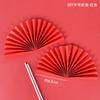 Feliz Vovô e Vovó Decoração Do Bolo Novo Estilo Chinês Vermelho Dobrável Fan Cake Card Festa de Aniversário Vestir