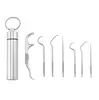 Juego de Palillos de Dientes Interdentales de Acero Inoxidable 304, Ganchillo, Palillo para Recoger Dientes, Aguja Palillo de Dientes, Herramienta Portátil para Limpieza Dental