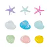Decoraciones de estrellas de mar y conchas de cristal, accesorios con temática oceánica, adornos DIY en miniatura de resina para micropaísajes, decoraciones para fundas de teléfono
