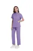 Conjunto de Roupa de Trabalho Médica Feminina - Blusa com Zíper e Calça de Corte Reto, Roupa de Trabalho Unissex, Jaleco Cirúrgico Slim Fit, Pijama Hospitalar, Disponível em Várias Cores