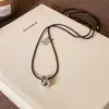 Collar Largo con Colgante de Gota de Agua Plateada para Mujer, Sencillo y Moderno, Cadena para el Cuello de Lujo Ligero de Alta Gama, Accesorio Versátil Estilo Coreano de Nicho