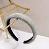 Faixa de Cabeça Luxuosa e Estilosa com Textura Totalmente de Diamante para Mulheres, Acessório de Cabelo Estilo Coreano