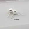 Aguja de plata 925 perla de 8 mm pendientes de regalo joyería japonesa y coreana pendientes simples de perla tipo frijol fabricantes de pendientes al por mayor
