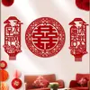 Diseño de Habitación de Boda, Decoración de Boda, Pegatinas para Ventanas, Pegatinas para Puerta de Armario de Dormitorio y Sala de Estar, Suministros de Pared de Fondo para Mesita de Noche China