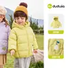 [Resistente al agua] Chaqueta de plumón para bebé Dudu, ligera de invierno 90% plumón, prenda exterior gruesa para niños, ropa de invierno para niñas